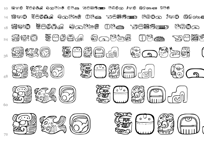 MesoAmerica Dings font waterfall